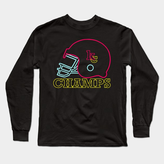 Chiefs Helmet Long Sleeve T-Shirt by Zivanya's art